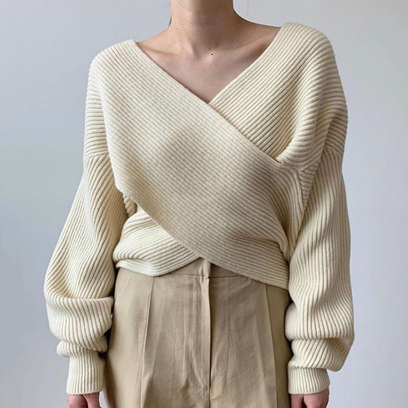 Ravora Paris™ | Pull en tricot croisé chic
