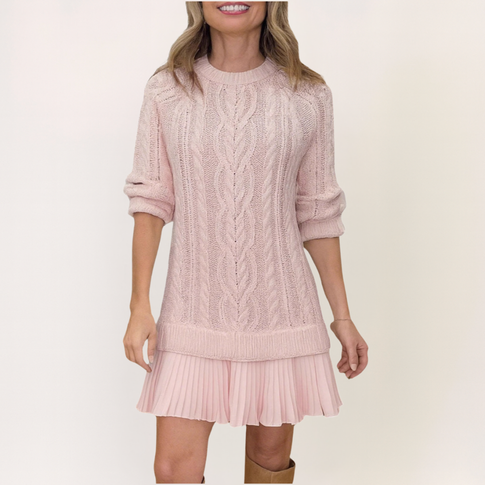 Ravora Paris™ | Robe Élégance Maille & Plissé