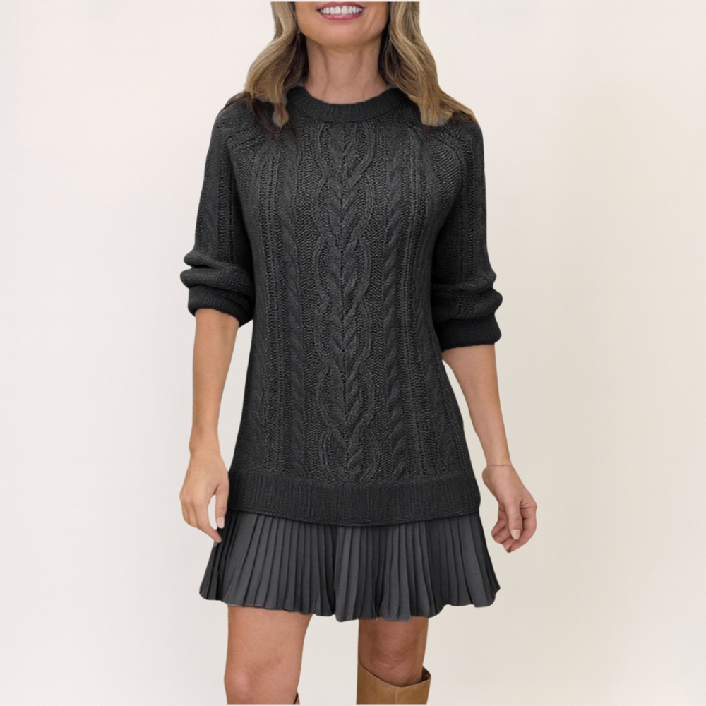 Ravora Paris™ | Robe Élégance Maille & Plissé