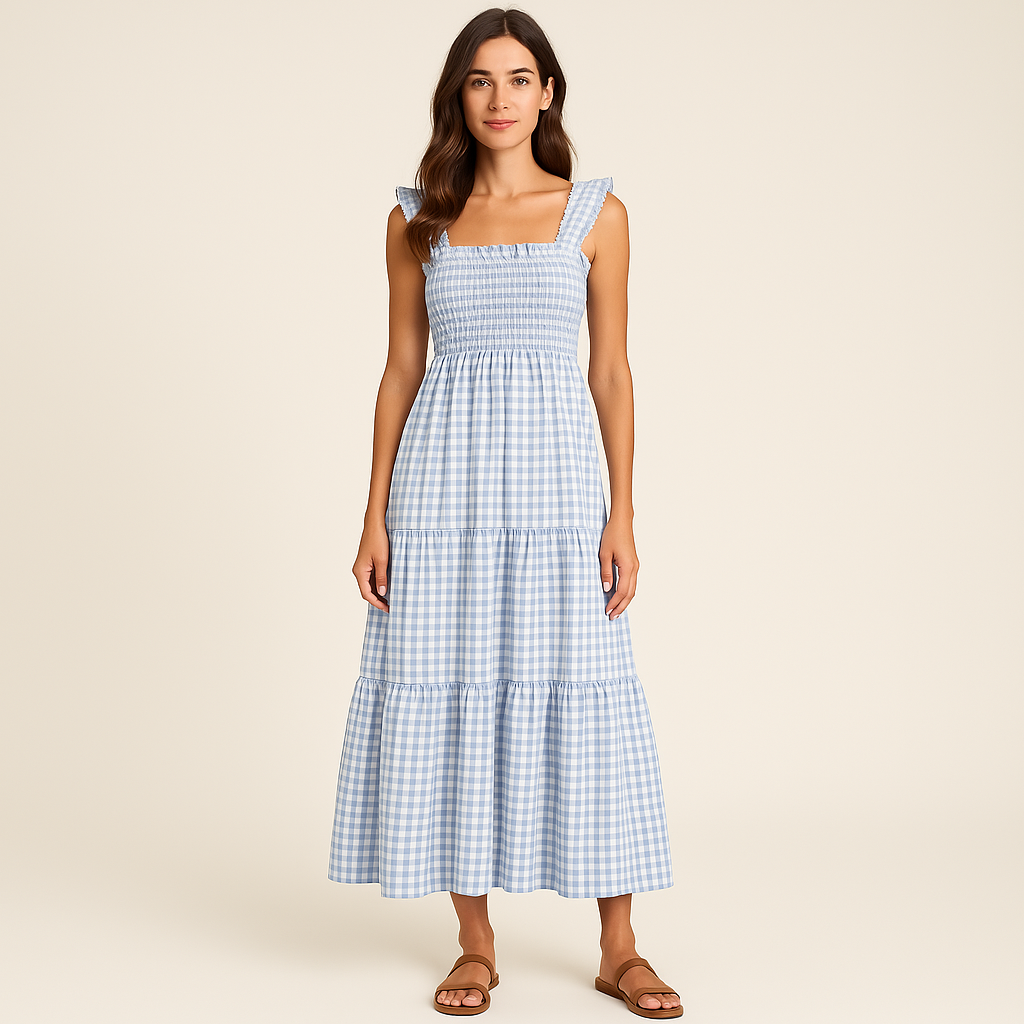 Ravora Paris™ | Robe maxi vichy élégante