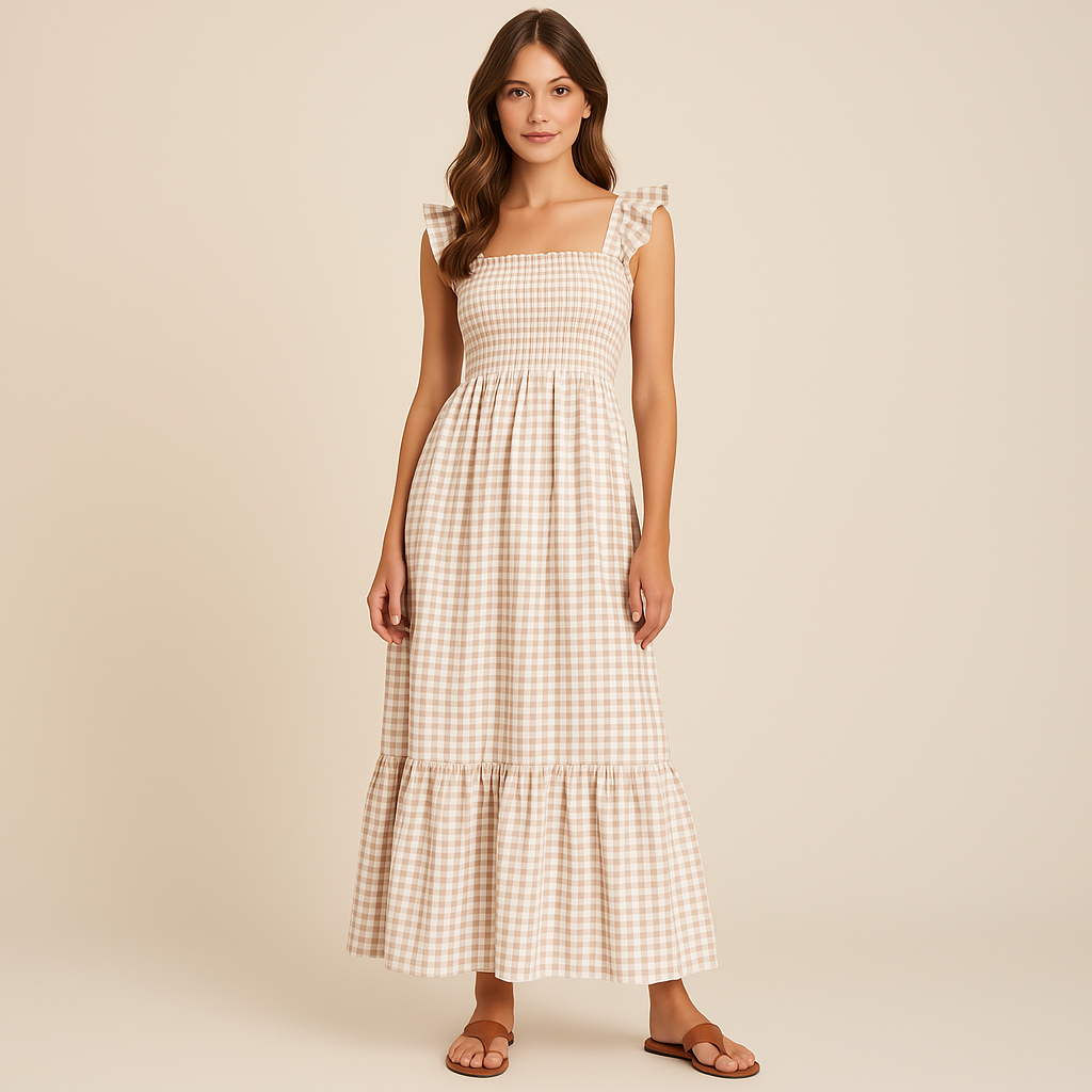Ravora Paris™ | Robe maxi vichy élégante