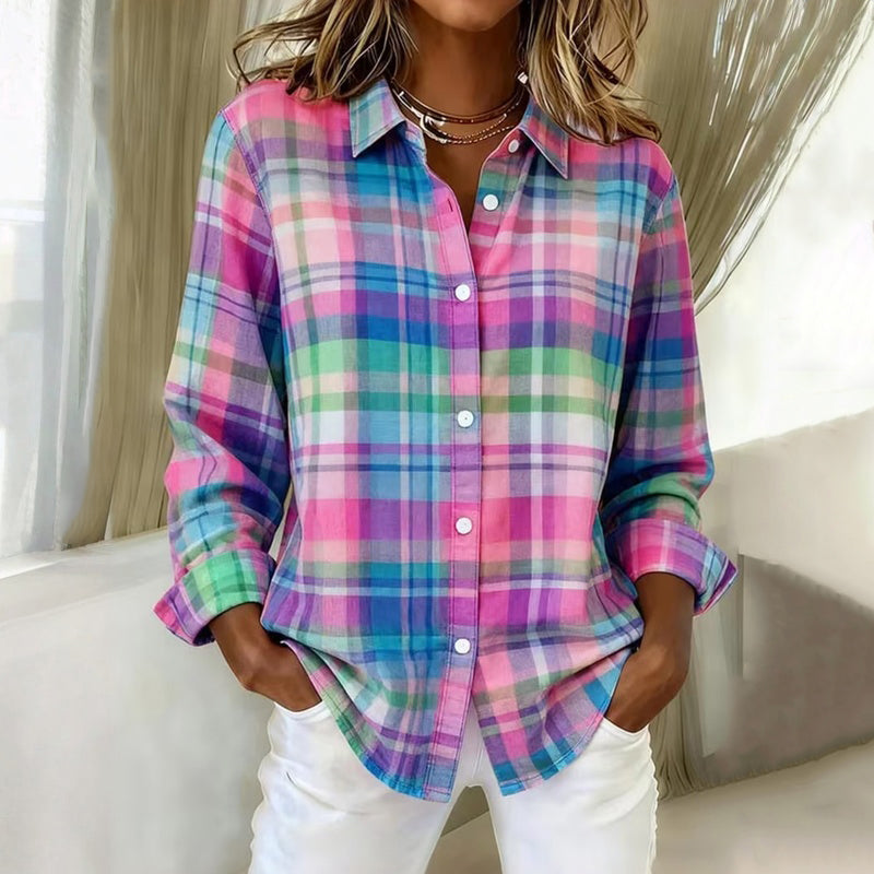 Ravora Paris™ | Blouse À carreaux coloré