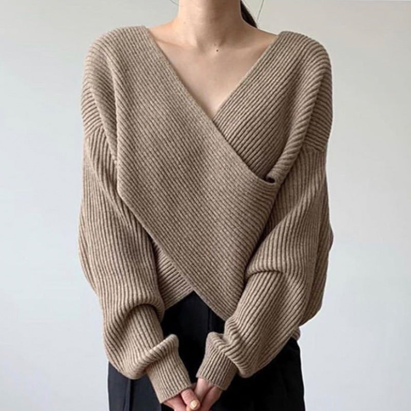 Ravora Paris™ | Pull en tricot croisé chic