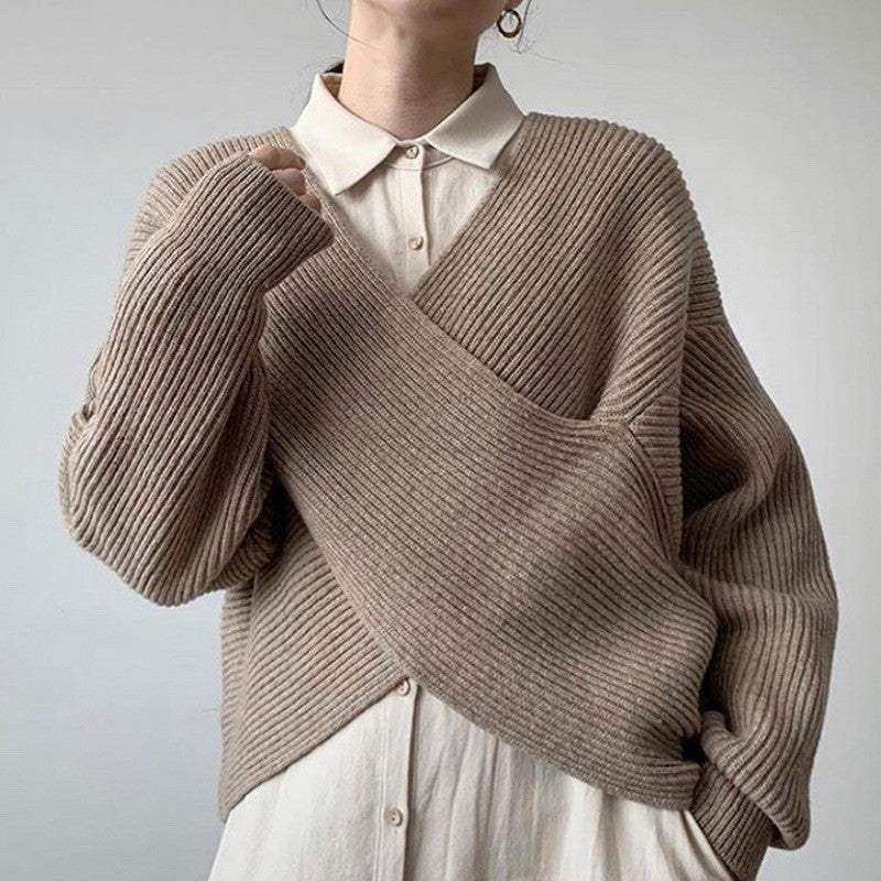 Ravora Paris™ | Pull en tricot croisé chic
