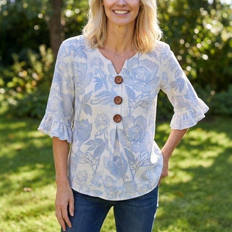 Ravora Paris™ | Blouse Vintage À Imprimé Floral