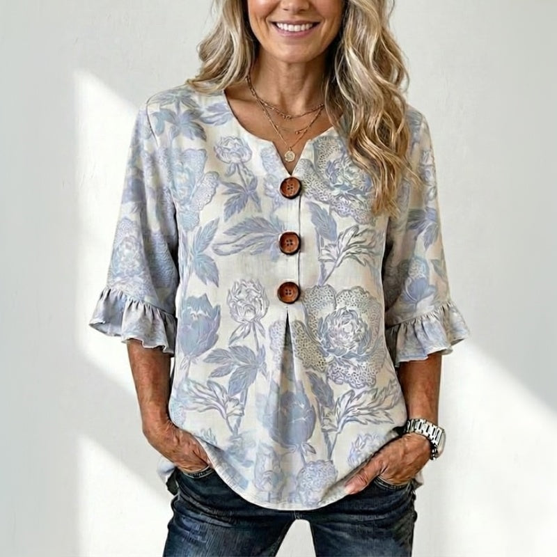 Ravora Paris™ | Blouse Vintage À Imprimé Floral