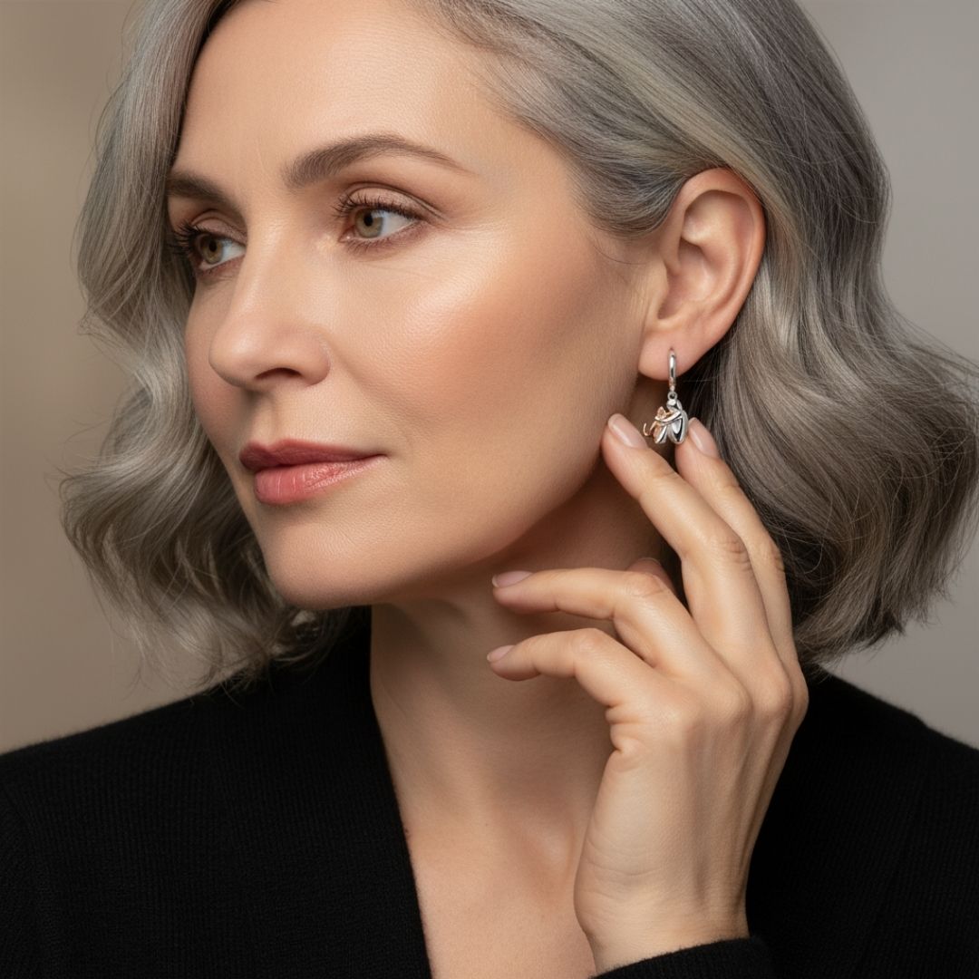 Ravora Paris™ | Boucles Icône Chat (Fermoir Rond)