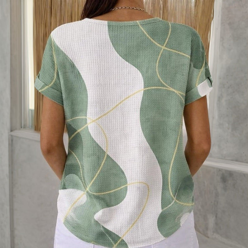 Ravora Paris™ | Blouse Décontractée À Blocs De Couleur