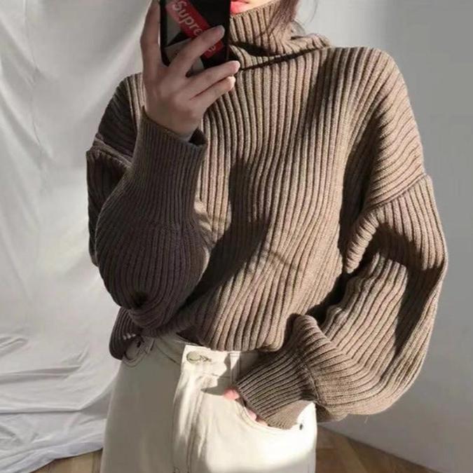 Ravora Paris™ | Luxe Pull à col roulé et à manches ballon